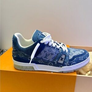 Louis Vuitton Blue Monogram Denim Low-Top Sneaker for Men